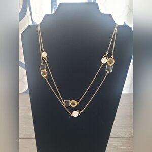 KATE SPADE gold tone Ipanema Tile station scattered necklace